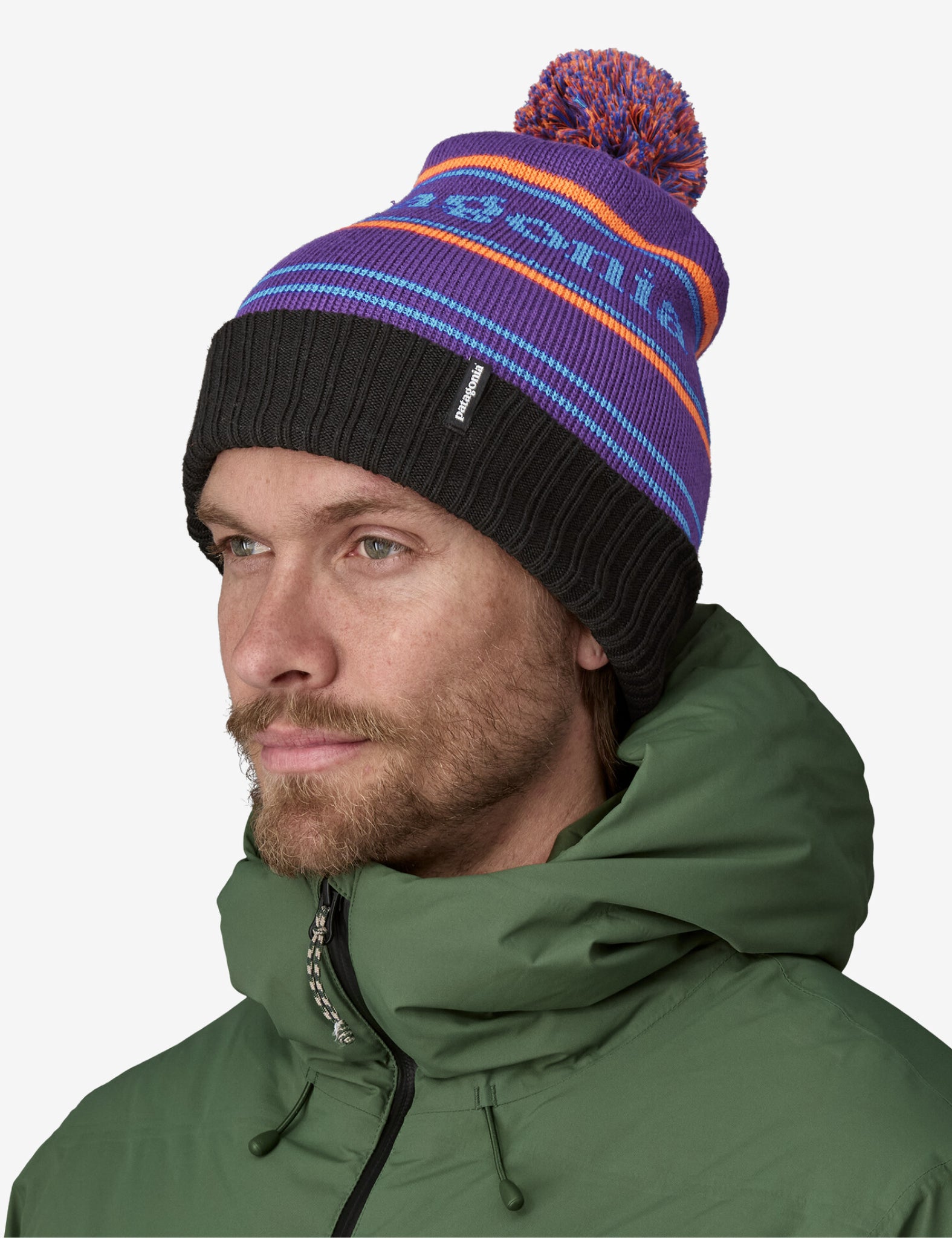 Bonnet en tricot côtelé - Mauve/Vert - Enfant - FR