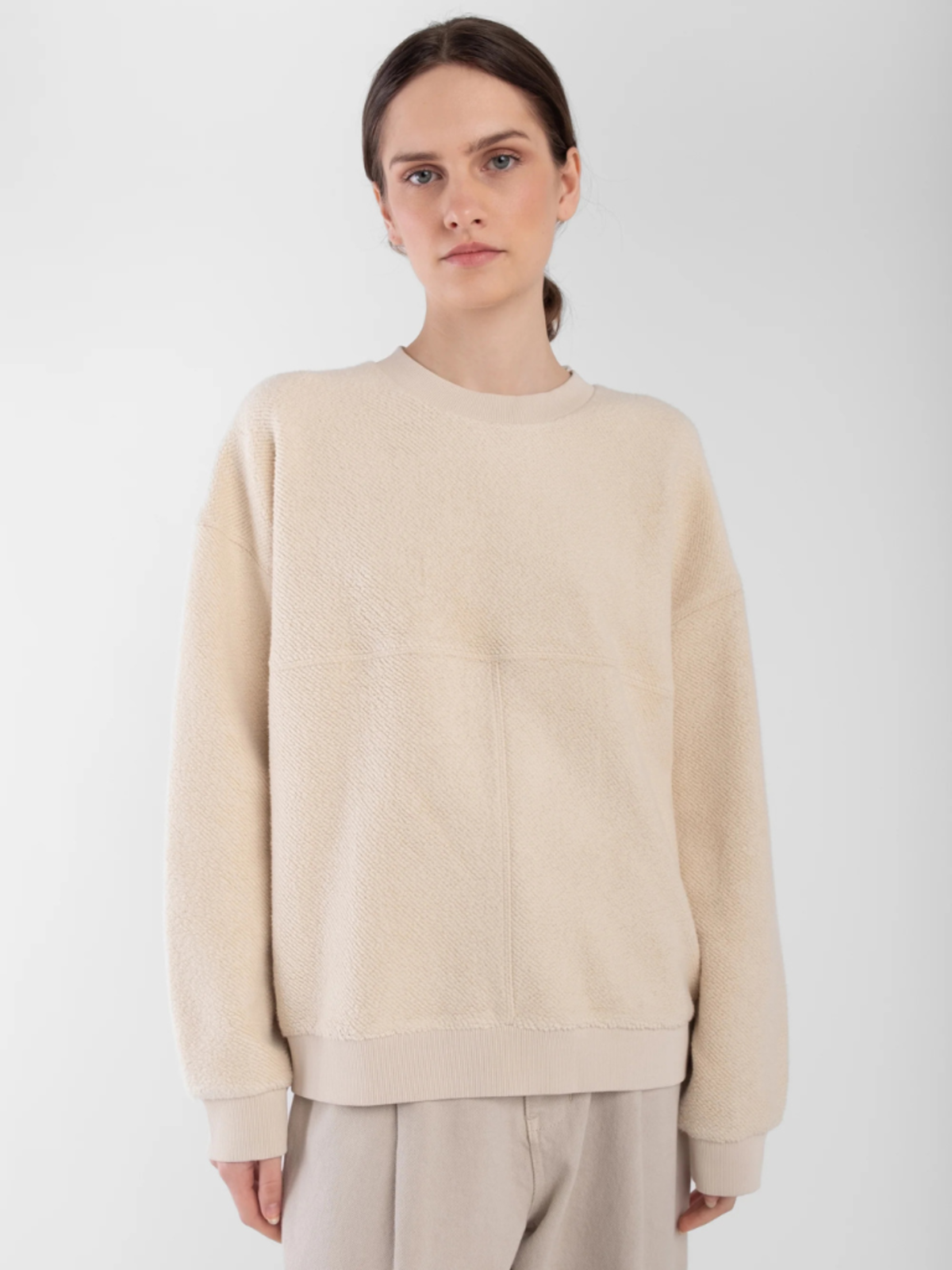 Micaela Greg Brushed Terry Sweatshirt - Cream - Image 3 of 12