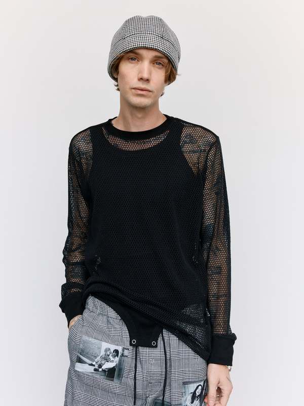 TAKAHIROMIYASHITA The Soloist. Crewneck Mesh Shirt - Black