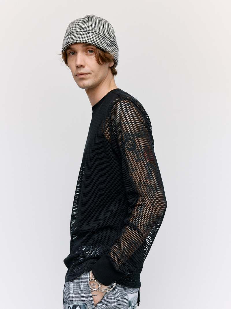 TAKAHIROMIYASHITA The Soloist. Crewneck Mesh Shirt - Black