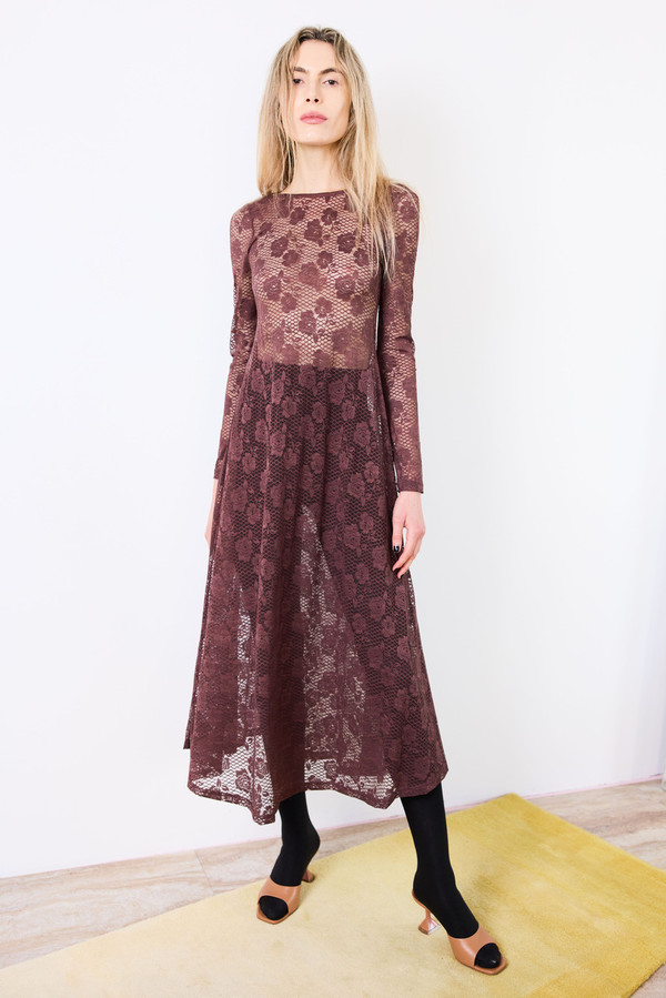 Mr Larkin Greta Dress - Mahogany on Garmentory