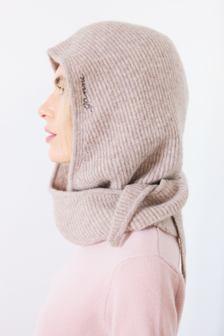 Ganni Soft Wool Balaclava - Almond Milk | Garmentory
