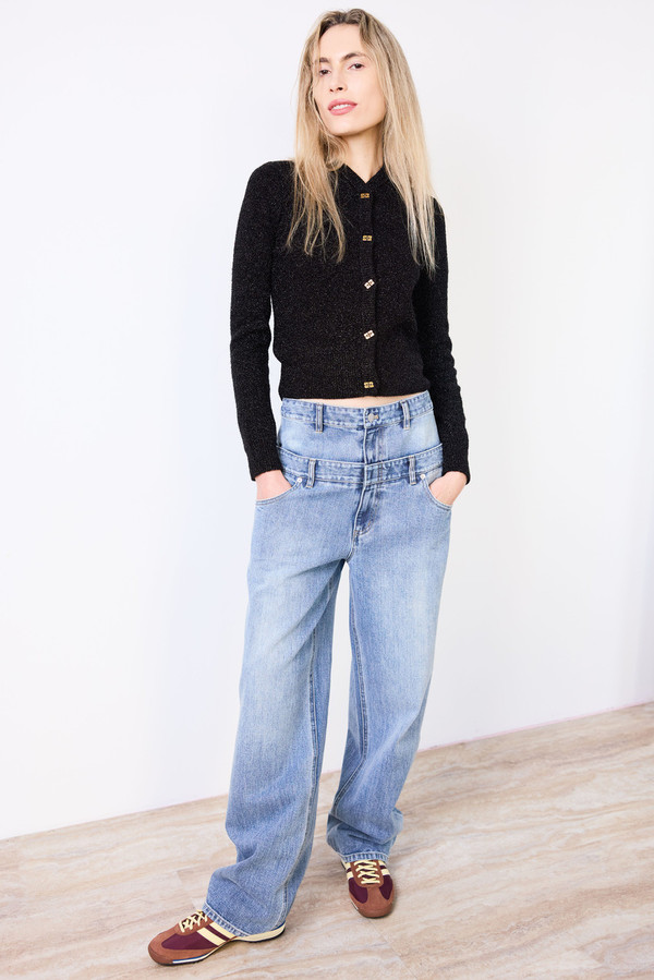 GANNI(ガニー) SPARKLE KNIT BLA CARDIGAN S GANNI Black Sparkle Wool Cardigan | Jules B