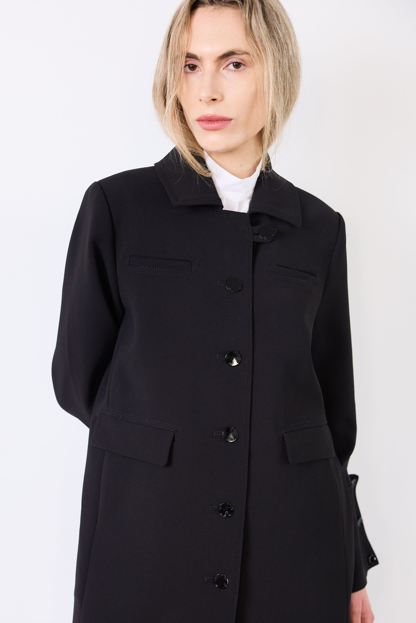 Ganni Bonded Crepe Coat - Black | Garmentory