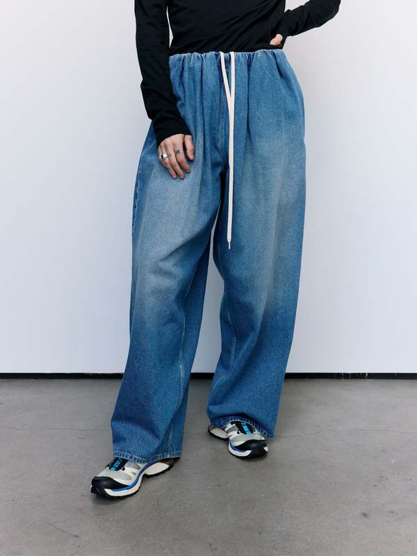 パンツ Maison Margiela 6 Wide Denim Pants Maison Margiela Slash-Sides Wide-Leg Denim Pants - Bergdorf