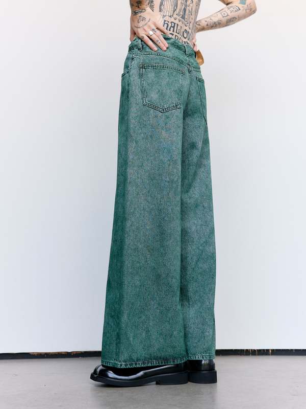 MM6 Maison Margiela Numeric Denim Trouser - Green | Garmentory