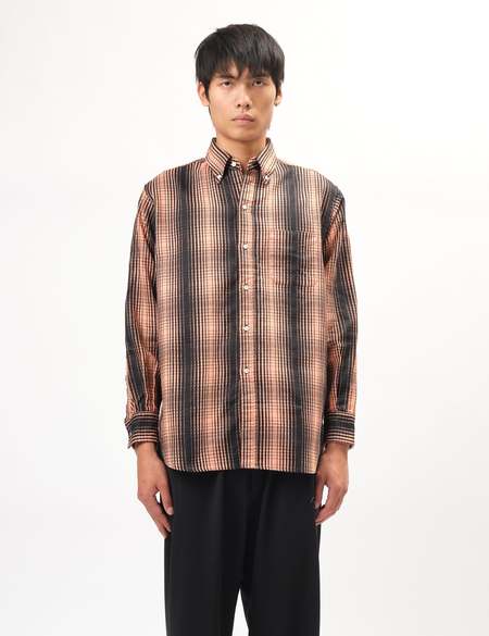 Beams Plus Short Sleeve Open Collar Linen Paisley Shirt