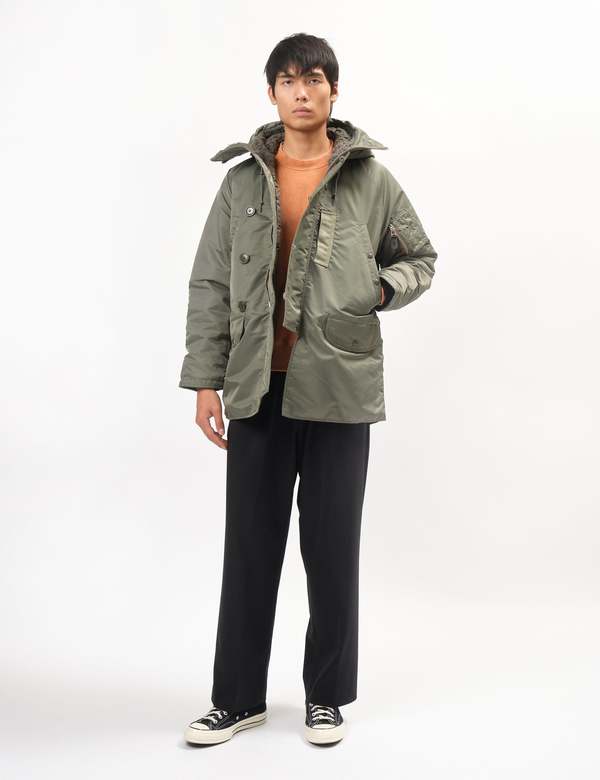 Beams Plus Mil Type N-3B Down Jacket - Sage Green | Garmentory