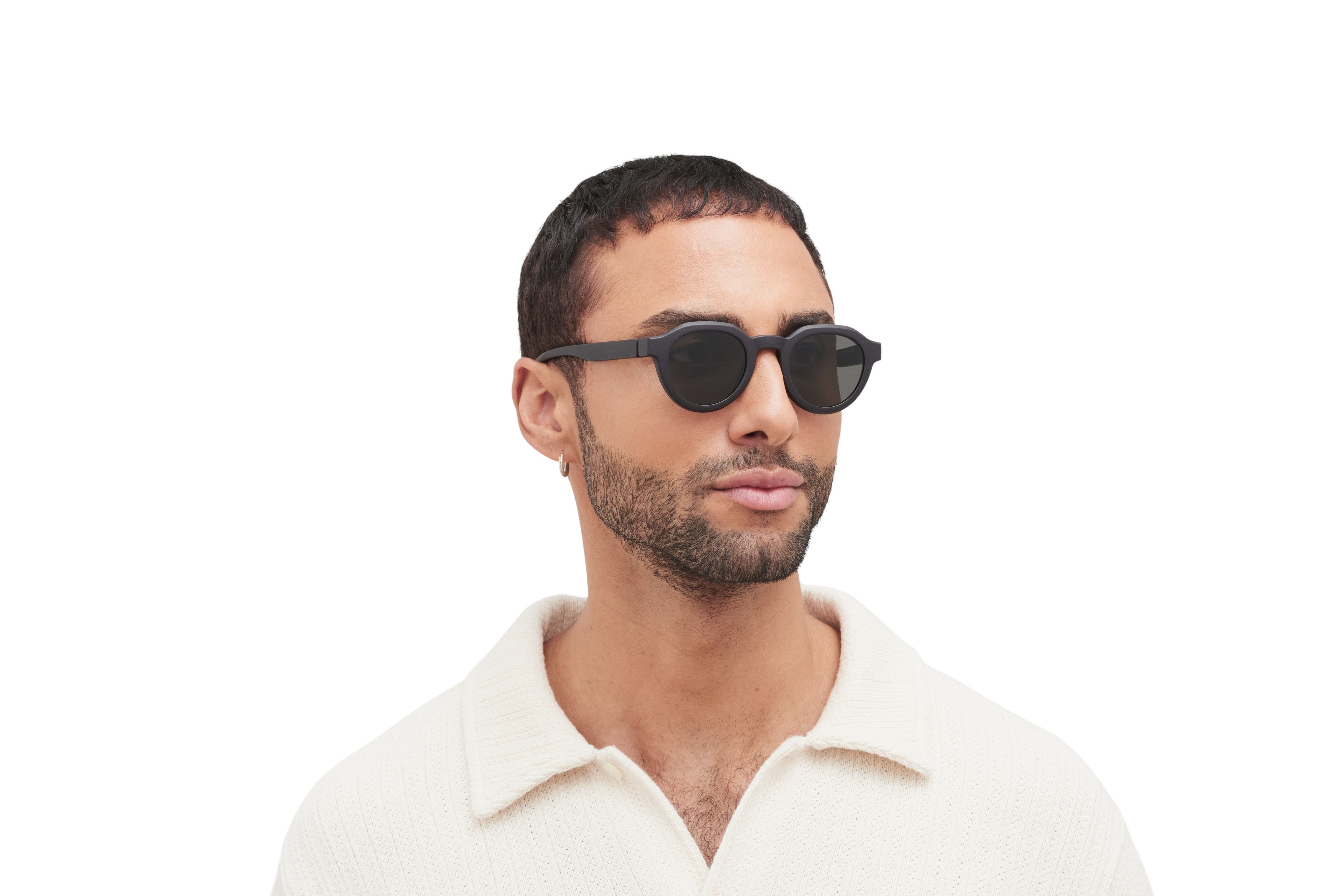 Lunettes De Soleil Mykita DIA MD PITCH BLACK/GREY - Monture Noire Style Panto - Taille 47/19/0 - Neuf Avec étui