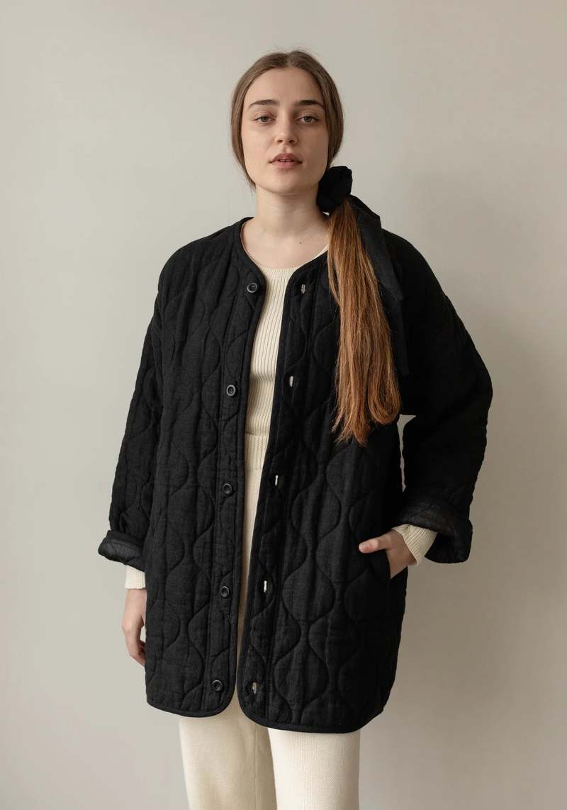 First Rite Quilted Coat - Black First Rite Quilted Coat - Black