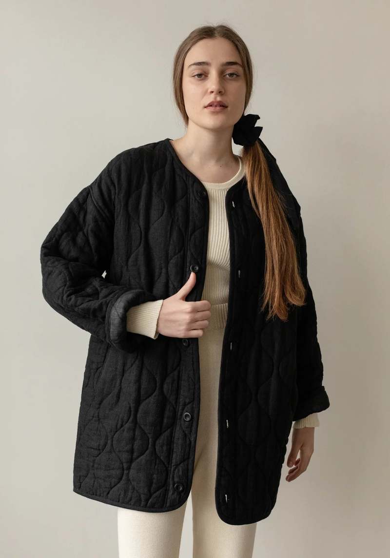 First Rite Quilted Coat - Black First Rite Quilted Coat - Black