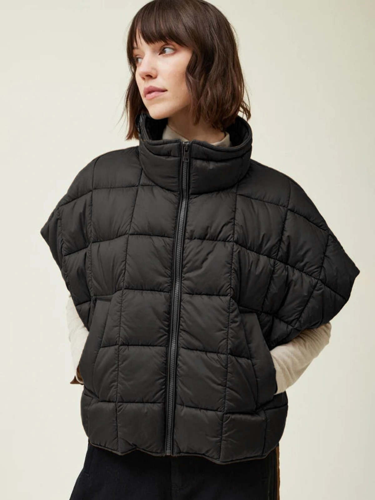 Grade & Gather Quilted Vest - Black | Garmentory