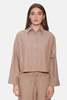 The Tile Club Chateau Twill Crop Shirt - Beige - Thumbnail 1