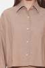 The Tile Club Chateau Twill Crop Shirt - Beige - Thumbnail 4