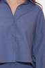The Tile Club Chateau Twill Crop Shirt - Blue - Thumbnail 3
