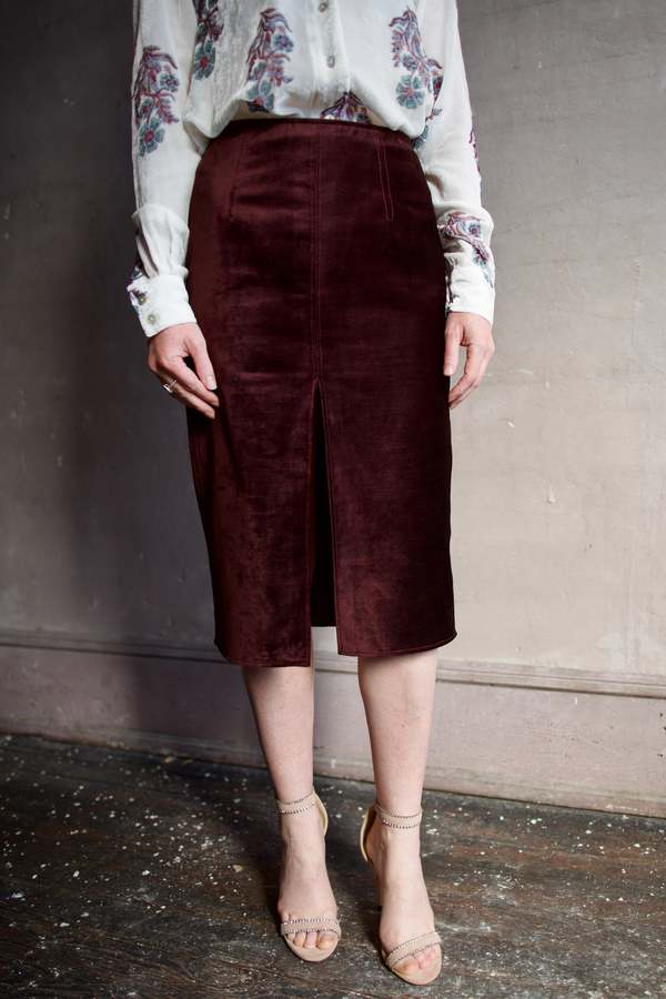 Viscose Knit Pencil Skirt in White main image 0