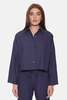 The Tile Club Chateau Twill Crop Shirt - Navy - Thumbnail 1