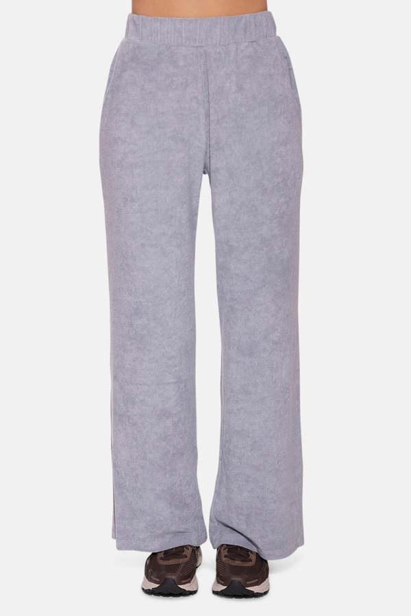 The Tile Club Goldie Wide Leg Terry Pant - Mink Grey