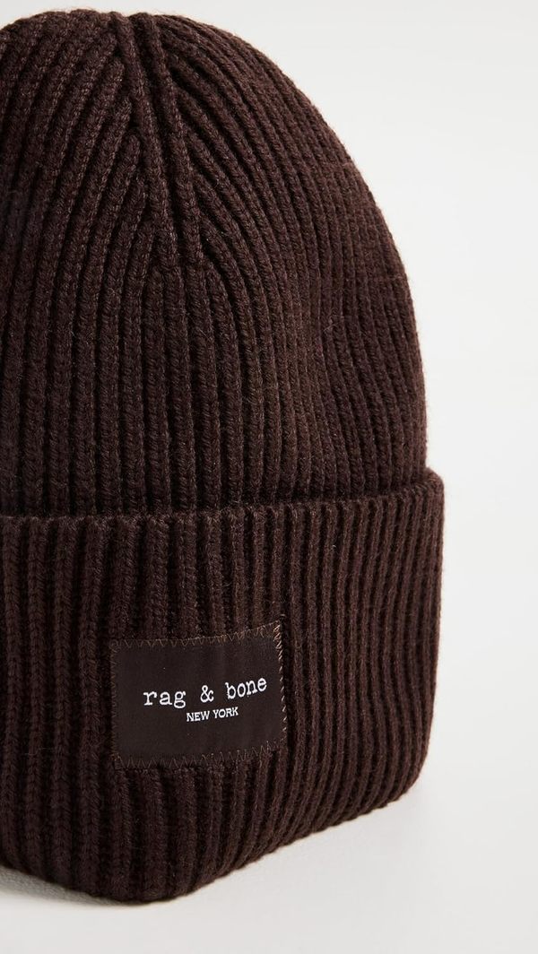 Rag & Bone Blake Beanie - Chocolate Brown | Garmentory display picture 3