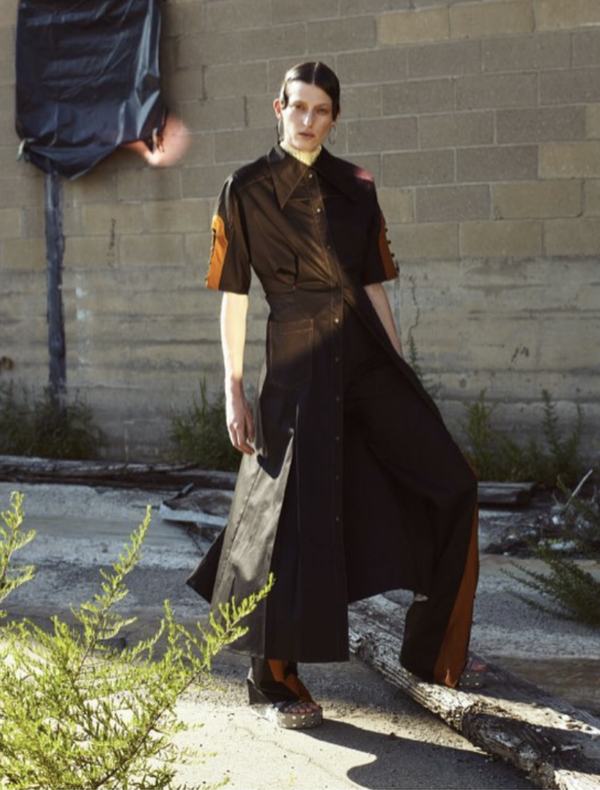 Kahle Short Sleeve Trenchcoat - Black/Copper