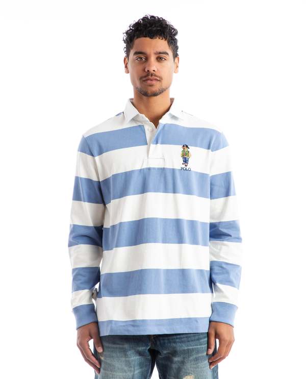 Polo Ralph Lauren Polo Bear Rugby Jersey - Light Blue/White