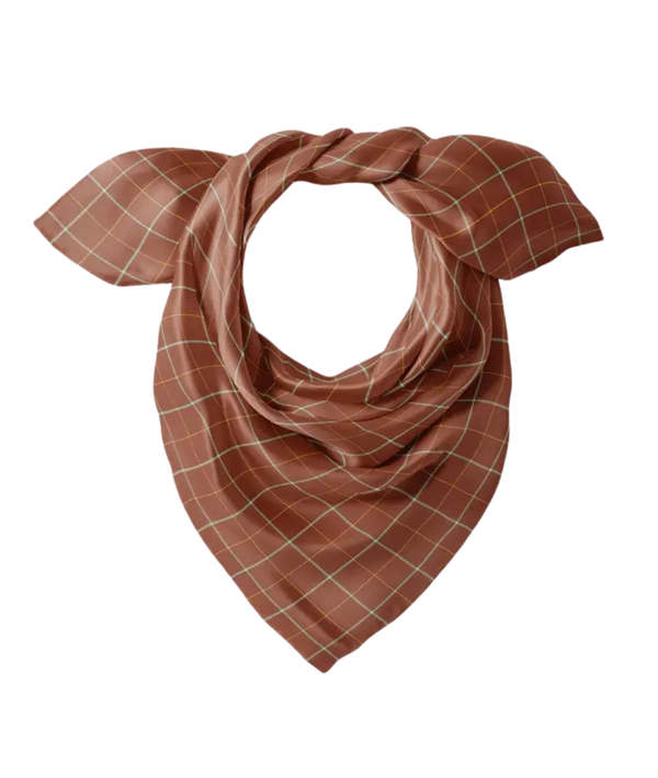 Lola Odel Light Silk Cowboy Scarf - Tobacco
