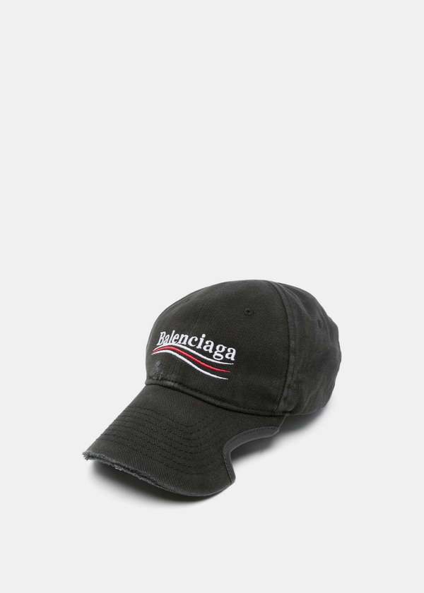 Balenciaga Political Campaign Destroyed Cap - Black | Garmentory display picture 2