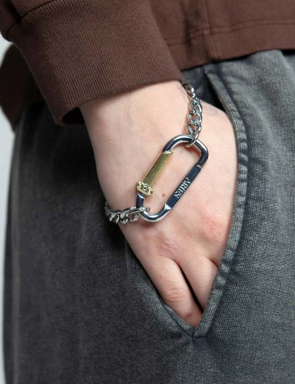 Aries Mini Carabiner Chain Bracelet - Silver | Garmentory