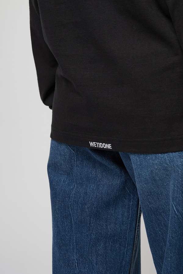 【関税込み】We11done ブラック Pearl Bear 長袖Tシャツ we11done BLACK PEARL BEAR LONG-SLEEVED T SHIRT - BLACK
