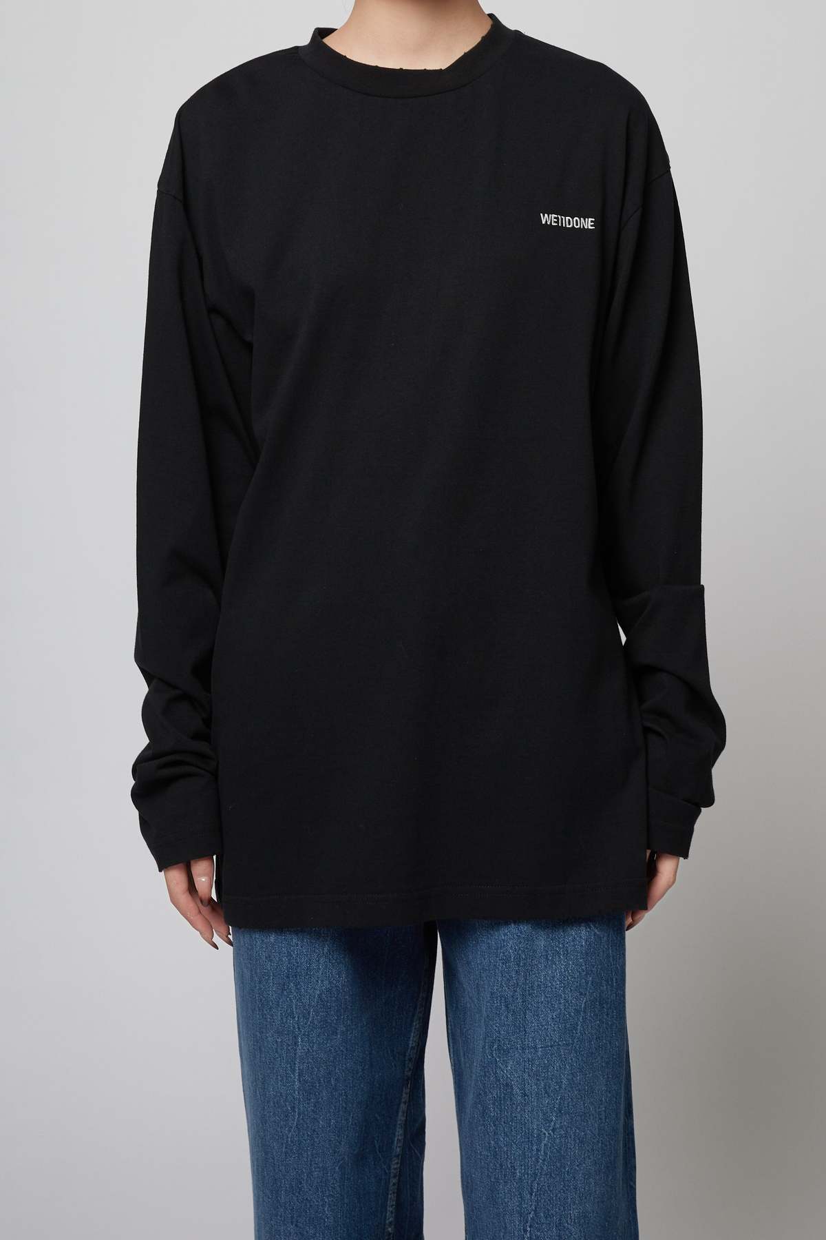 we11done トップス We11done Princess Print Damaged Long-sleeved T-shirt - Black