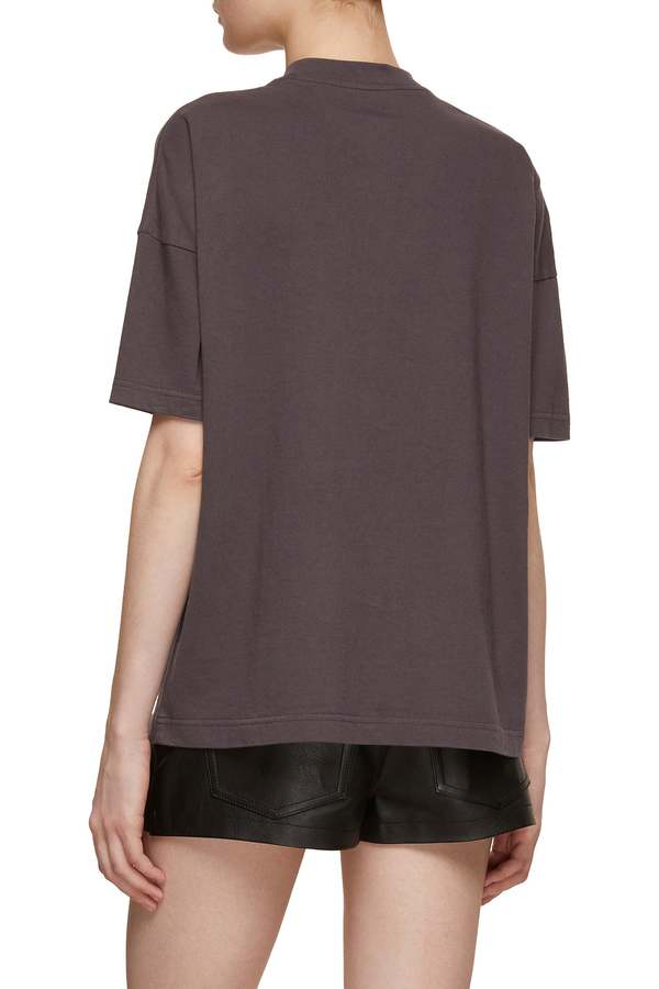 We11done Logo Rhinestone Short-sleeved T-shirt - Dark Grey