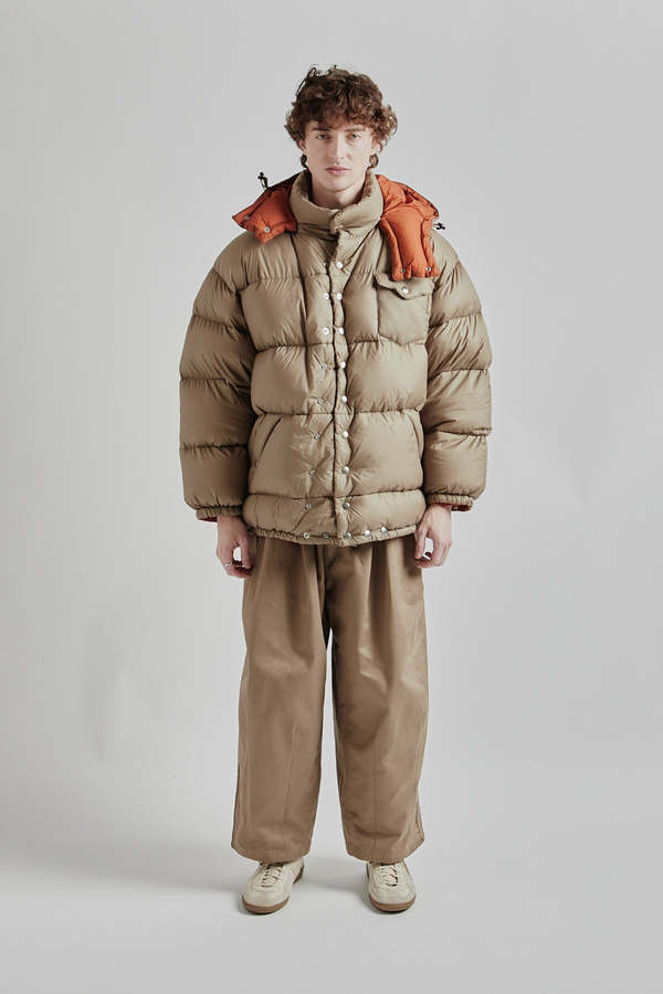 is-ness NANGA Hooded Down Puffer Jacket - Beige | Garmentory