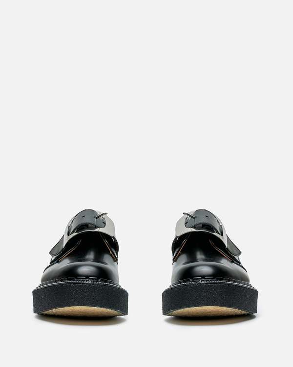 E COX COMME des GARÇONS size uk7 Comme des Garçons George Cox Edition Buckle Monk Shoes - Black