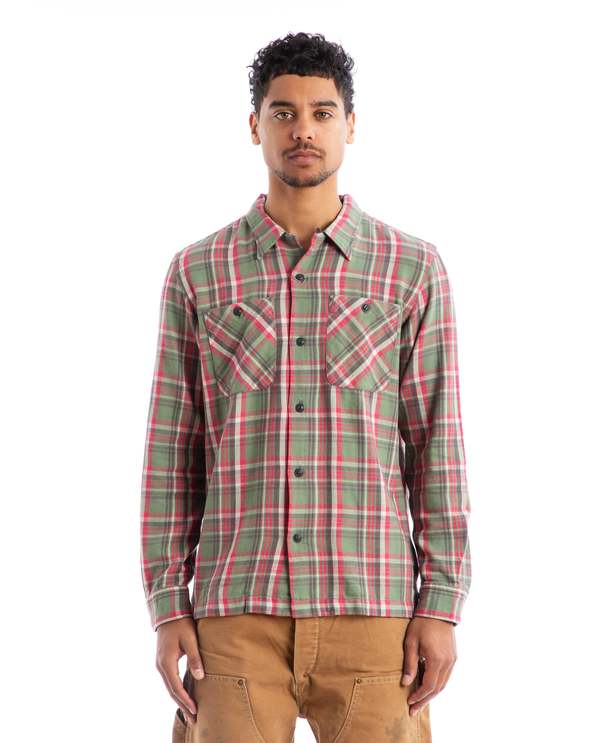 RRL Monterey Camp Shirt - Sage/Red Plaid | Garmentory