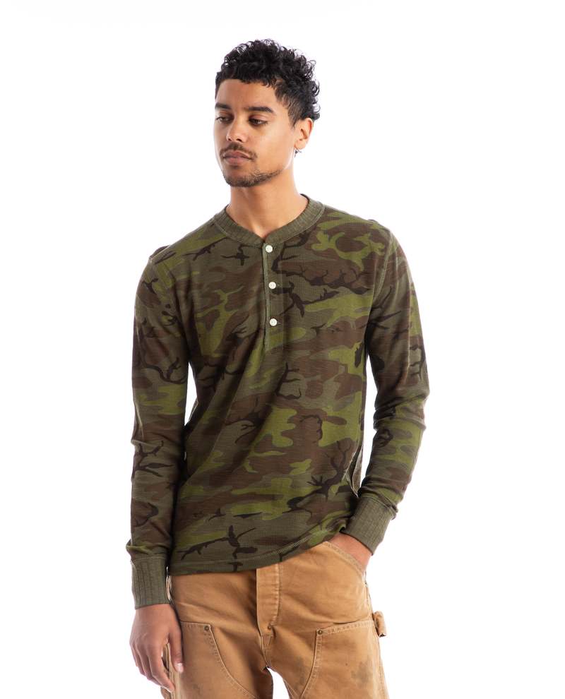 Camiseta Para Hombre Vintage Logo Henley CAMISETAS SUPERDRY