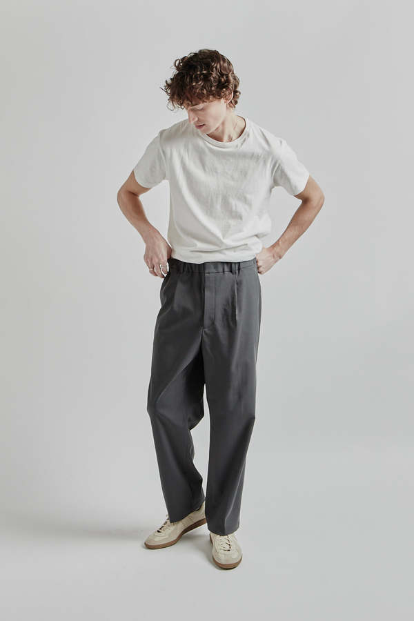 Goldwin One Tuck Straight Pants - Asphalt | Garmentory