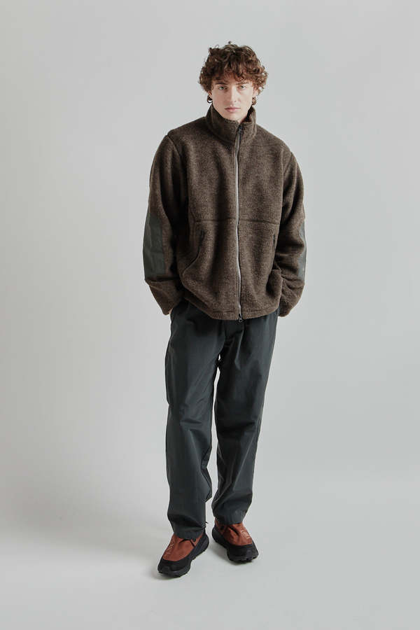 Goldwin Wool Boa Fleece Full Zip Jacket Mix Brown