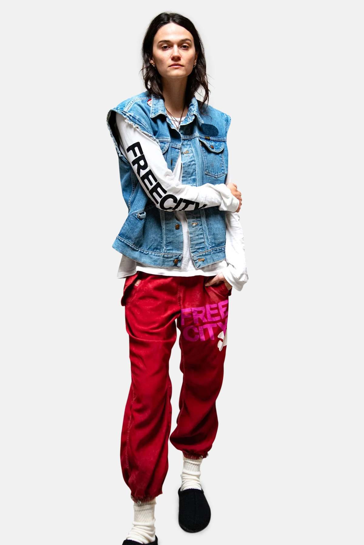 FreeCity LARGE Flap/Snap Matte/Satin Airjump Pant - Red Plant