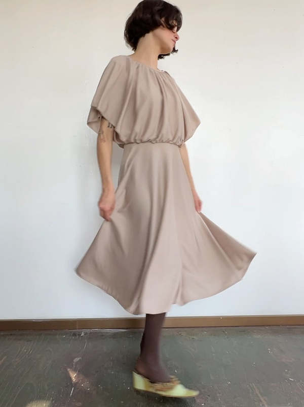 Flowy 70s Disco Dress - Mocha | Garmentory
