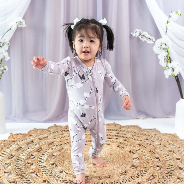 Kyte BABY Bamboo Zippered Romper Cherry Blossom