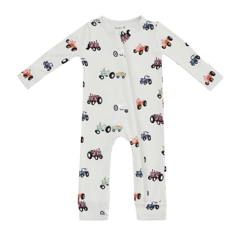 Kyte BABY Bamboo Zippered Romper - Tractor
