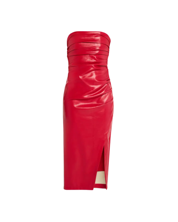Cinq A Sept Adira Vegan Leather Dress - Red Currant | Garmentory