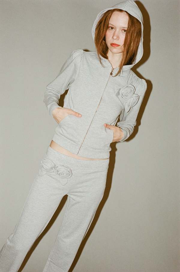 Sandy Liang Sookie Hoodie - Heather Grey | Garmentory