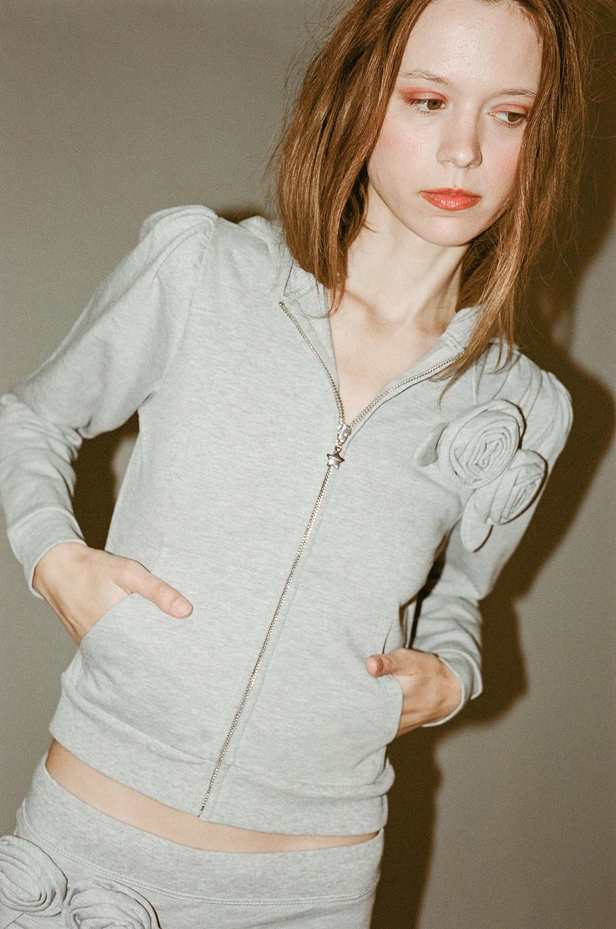 Sandy Liang Sookie Hoodie - Heather Grey | Garmentory
