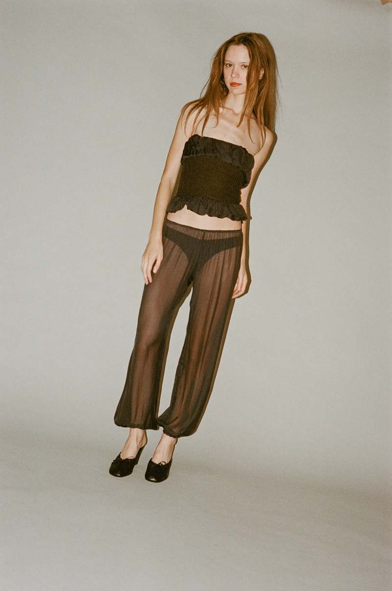 paloma wool  パンツ ARCHIVE-Light khaki mid-rise pants with overlapping fixed