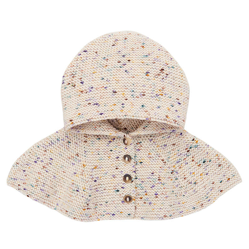 Misha & Puff Child Cate Capelet Iris Cream Confetti | Garmentory