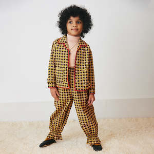 Misha & Puff Child Zuzu Pants Licorice Black Lattice Print