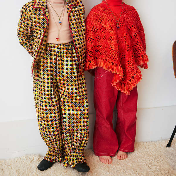 Misha & Puff Child Zuzu Pants Licorice Black Lattice Print