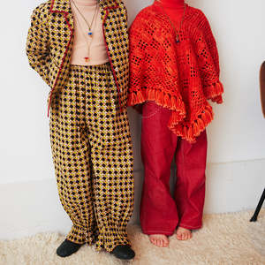 Misha & Puff Child Zuzu Pants Licorice Black Lattice Print