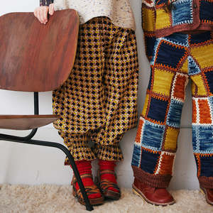Misha & Puff Child Zuzu Pants Licorice Black Lattice Print